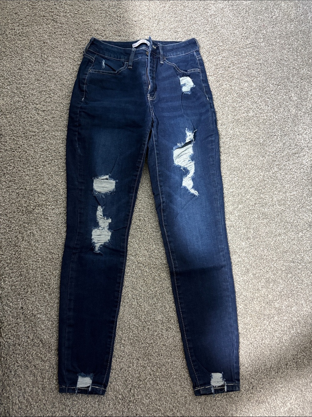 SO Dark Blue Ripped Skinny Jeans
